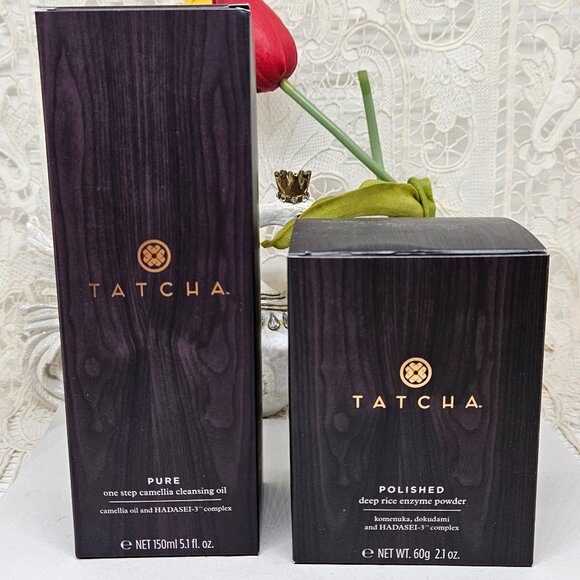 Tatcha Deep Polish Enzyme Powder 60g Cleansing Oil 5oz Set ~NIB - Picture 1 of 4